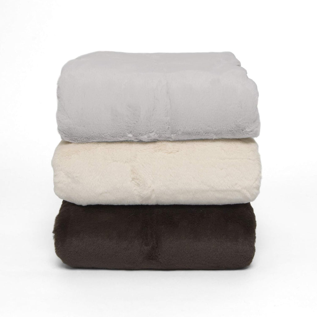 Luxe Faux Fur Throw - Chocolate - 58" W X 60" L M822511