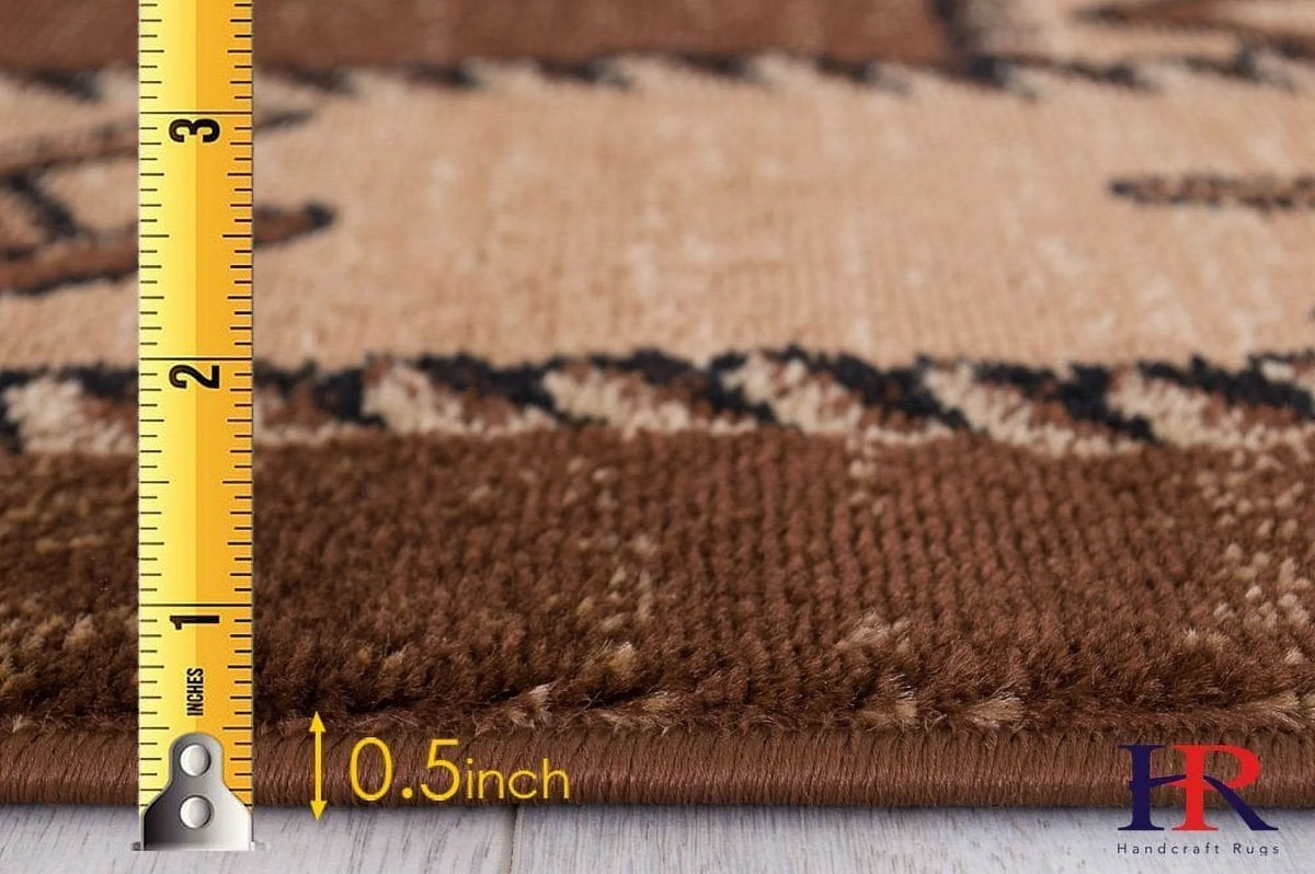 Chocolate Brown/Beige Cabin Area Rug X100159