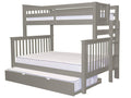 Gray Twin over Full Bunk Beds with End Ladder and Trundle X558861