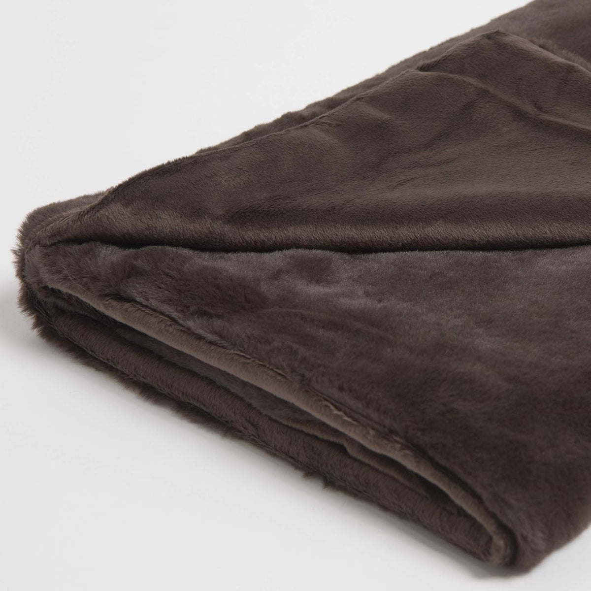 Luxe Faux Fur Throw - Chocolate - 58" W X 60" L M822511