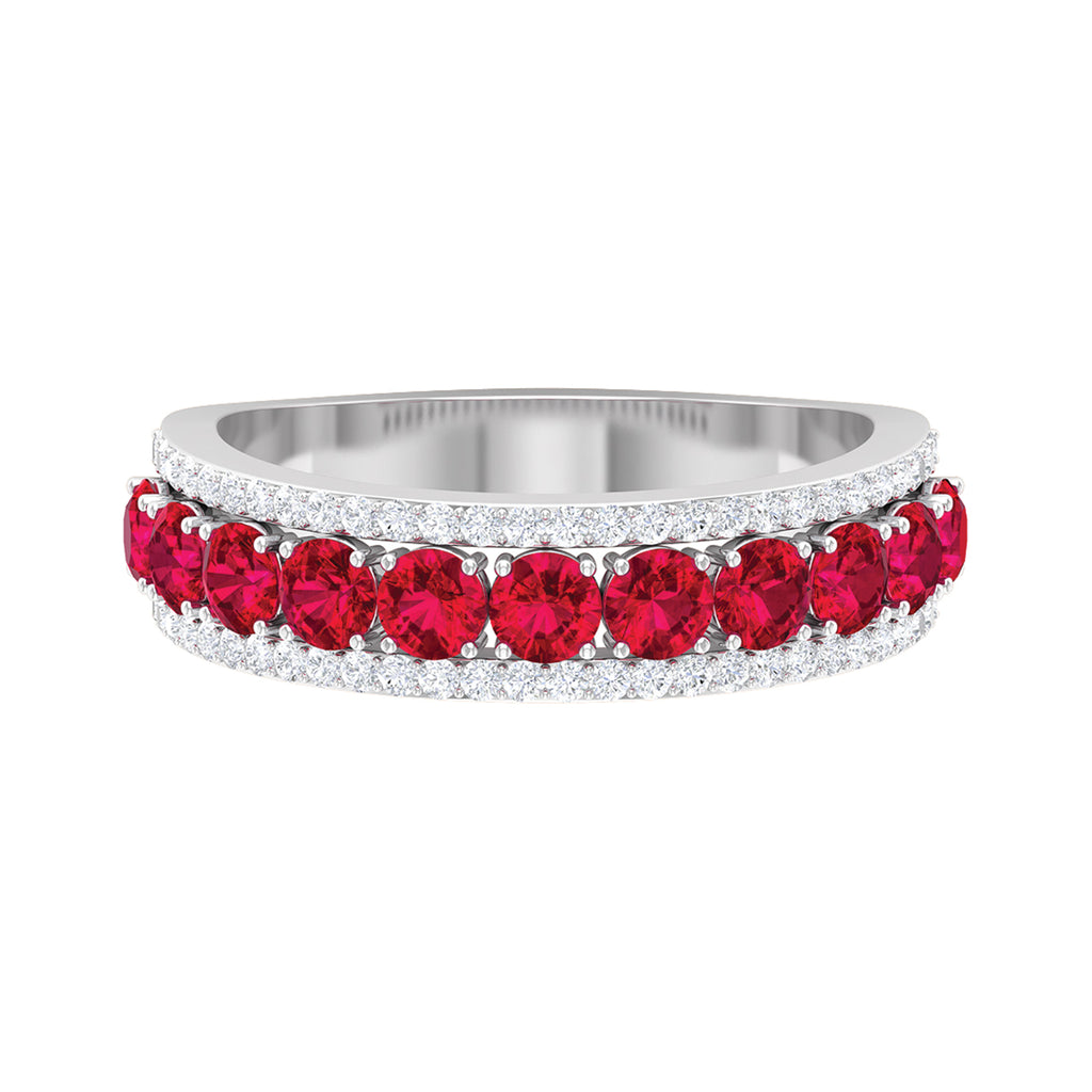 14K White Gold Anniversary Ring with Diamond Accent Q37860