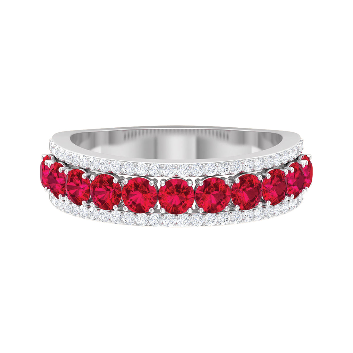 14K White Gold Anniversary Ring with Diamond Accent Q37860