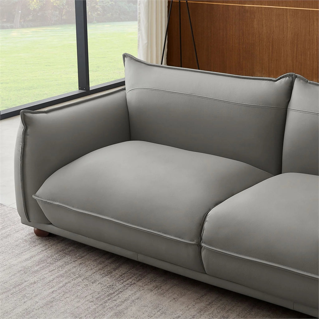 Gray Leather Living Room Couch Q910561