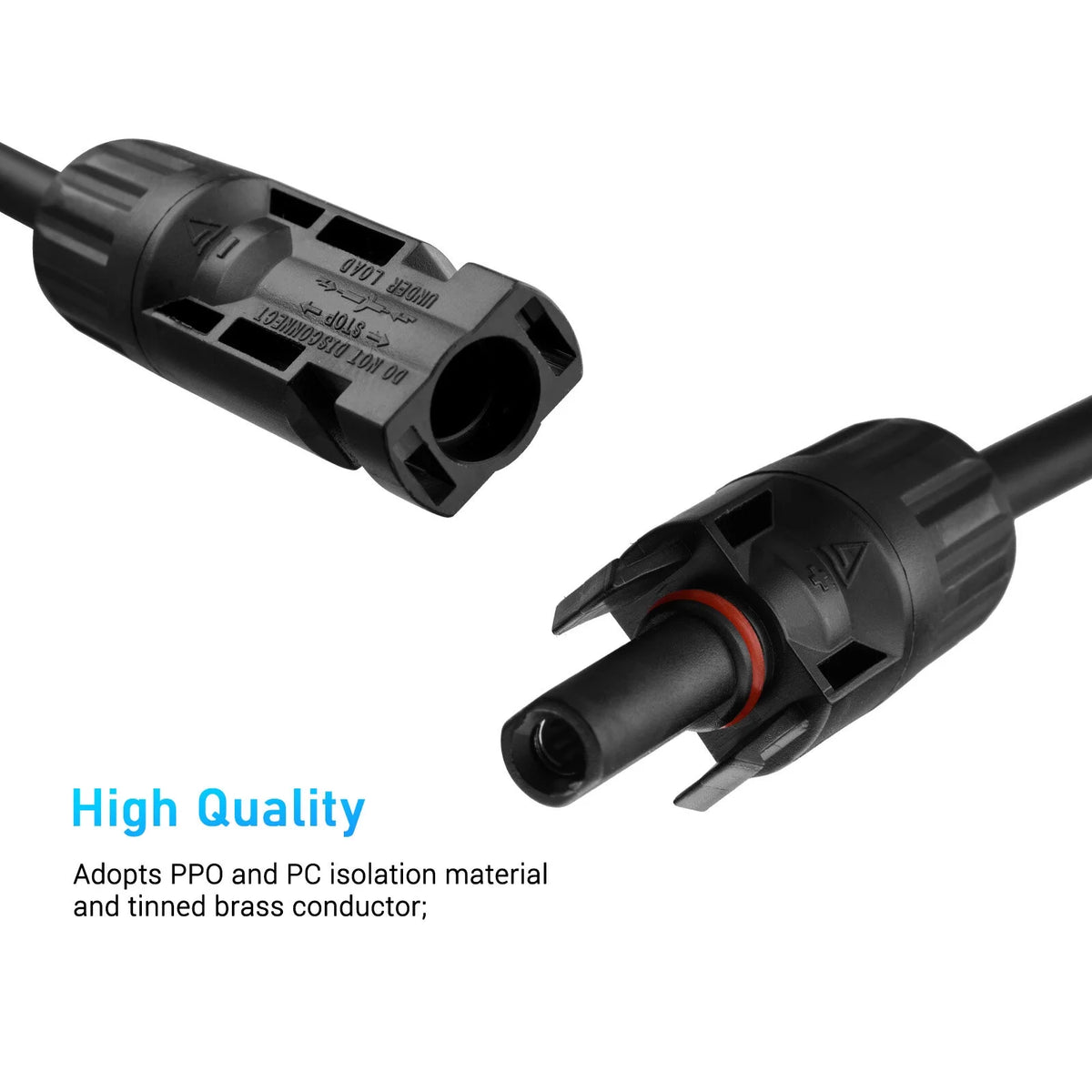 4-Way Solar Cable Connector Self-locking IP67 Waterproof 12AWG J5791