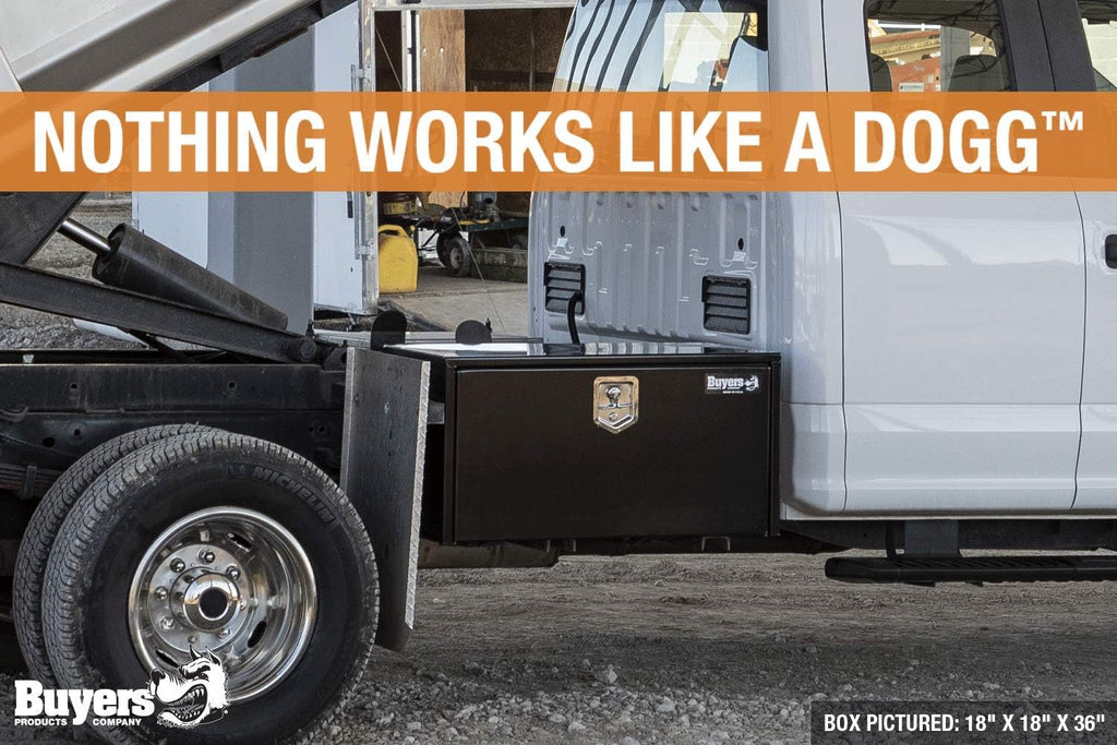 Black Steel Underbody Truck Box with T-Handle Latch, 18 x 18 x 36 Inch Y918025