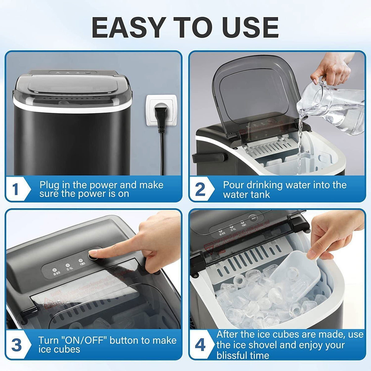 Compact Self-Cleaning Ice Maker A146466
