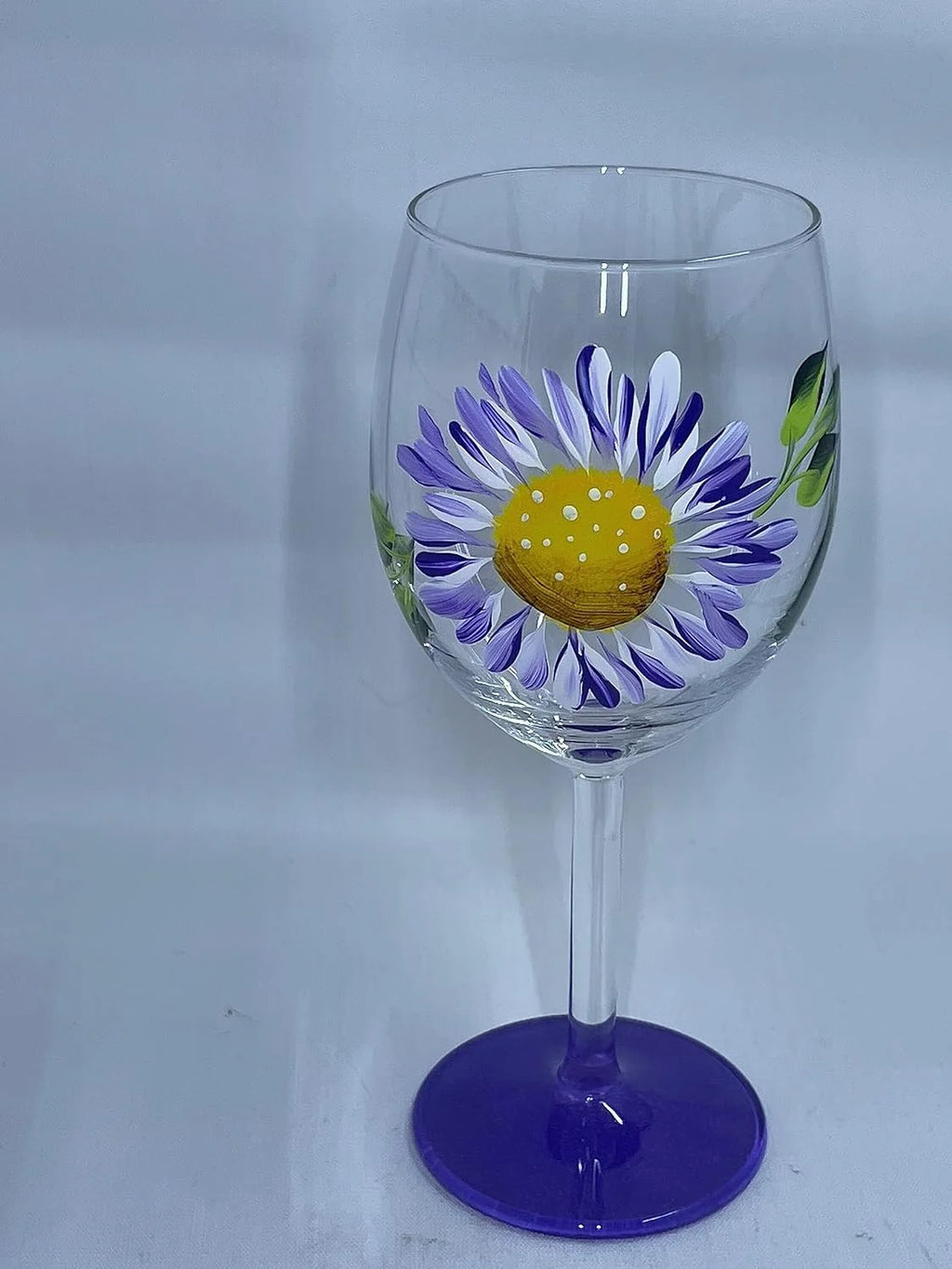 Hand Painted Flower Wine Glasses Stemless 15 Oz Glass S80995
