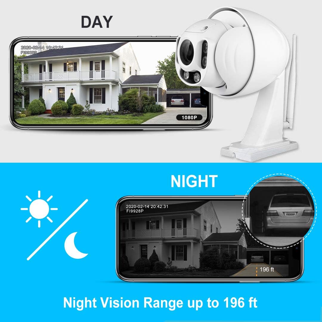 White Outdoor PTZ 4x Optical Zoom HD 1080P WiFi Security Camera N797