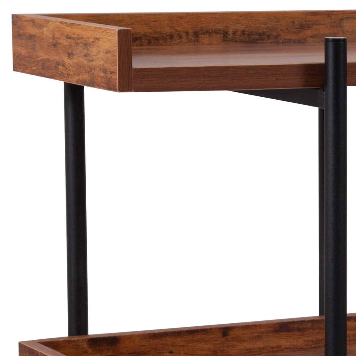 3 Shelf Storage Display Unit Bookcase with Black Metal Frame S9042