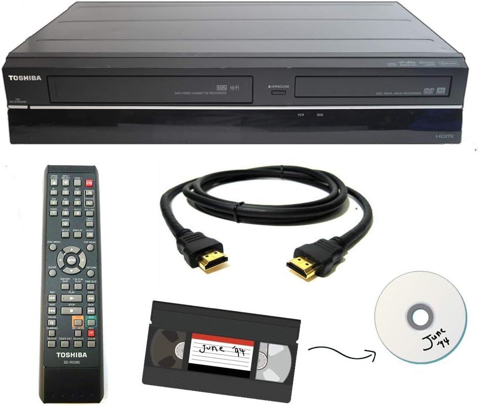 VHS to DVD Recorder VCR Combo with Remote, HDMI T746536