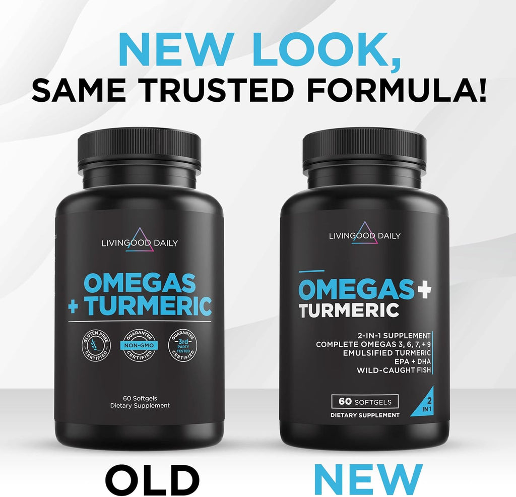 Omega 3 6 9 Plus Turmeric Curcumin Supplement 60 Softgels U44861