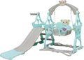 4 in 1 Toddler Slide and Swing Set with Basketball Hoop B627