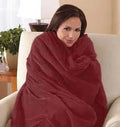 Electric Heated Throw Blanket Microplush Garnet Red U737