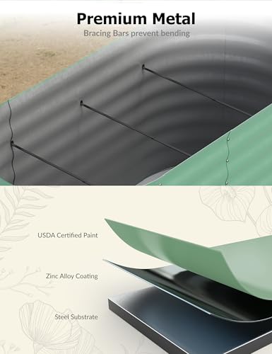 Oval Galvanized Steel Raised Garden Bed S52703