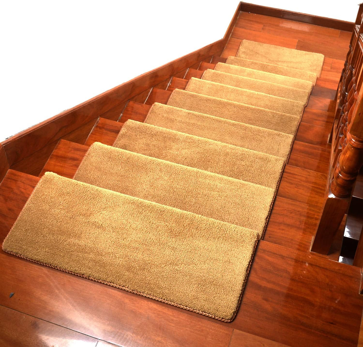 Grey Cotton Fiber Self-Adhesive Carpet Stair Treads Pack of 2 B63511