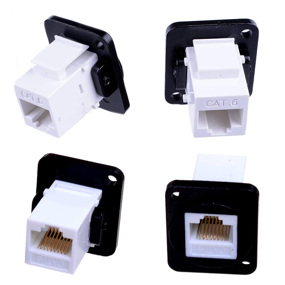 RJ45 Socket Panel Mount Connector, CAT6/CAT5E/CAT5 Female to Female LAN Adapter A652