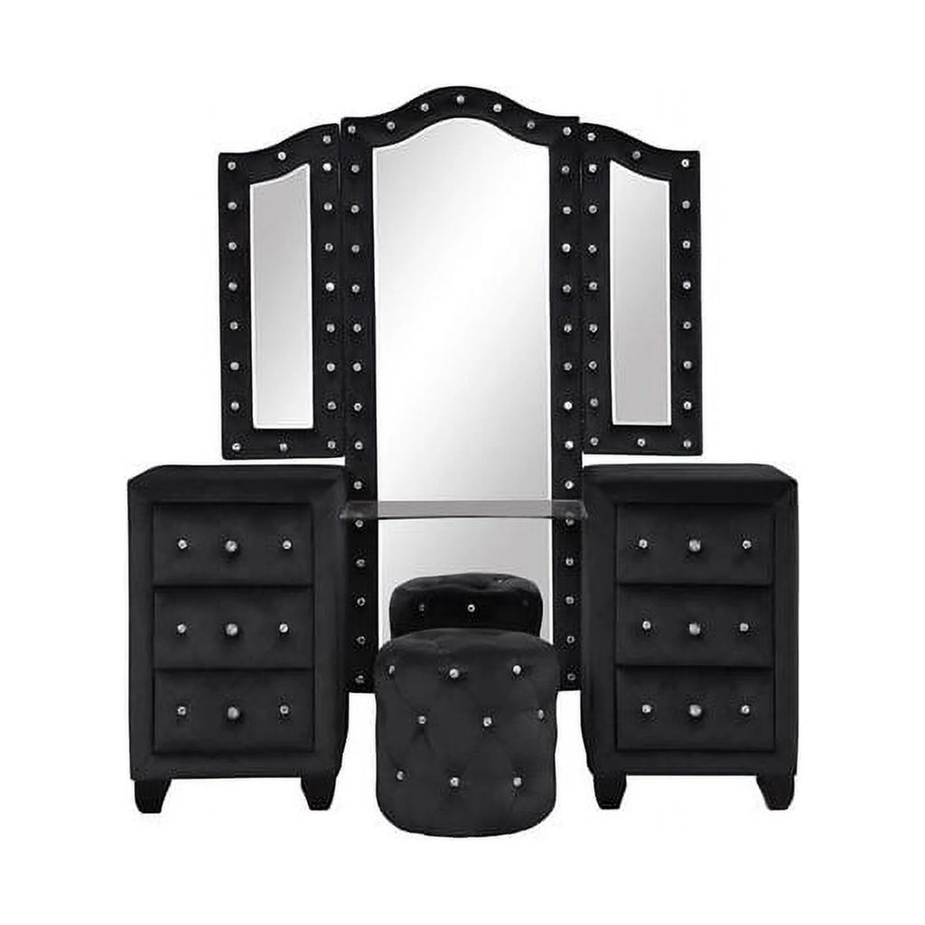 Black 5 Pc Wood Bedroom Set M40665