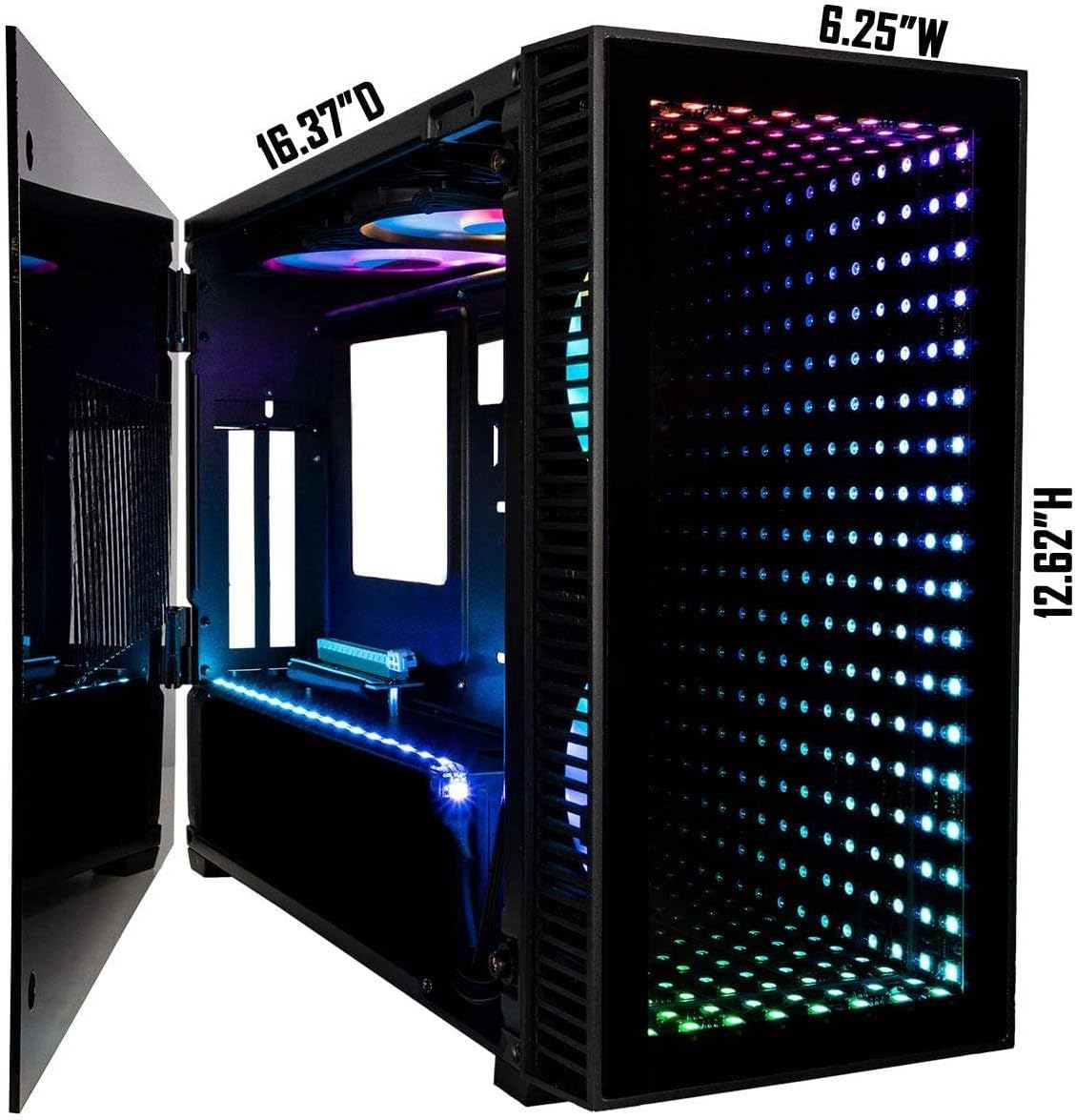 Mini ITX Desktop Case with 120mm Liquid CPU Cooler and 650W Power Supply C4914