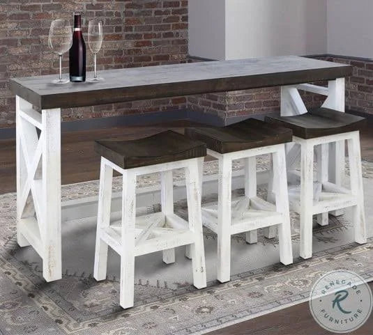 Antique White Console Bar Table J7241