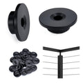 Black Cable Railing Kit 1/8 Wheel Protective Protector Sleeves Washer Insert Plug POM for Wire Rope Metal Posts Deck Balcony D7244