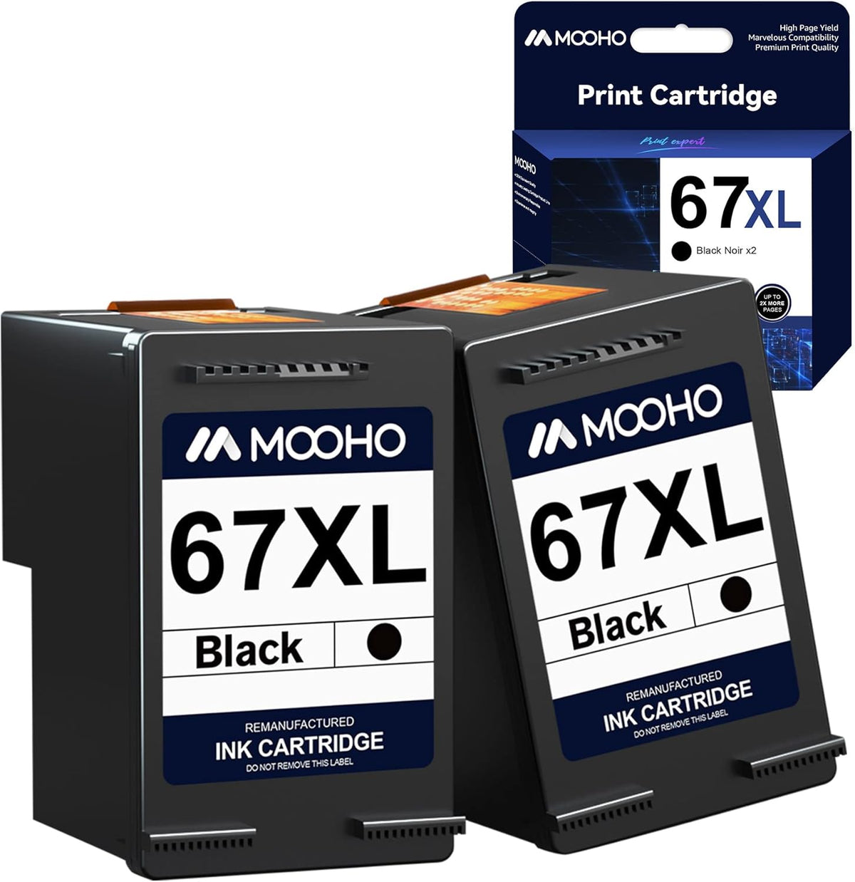 Remanufactured Ink Cartridge Replacement for HP 67XL (1 Black, 1 Tri-Color) Pack of 2 C4559