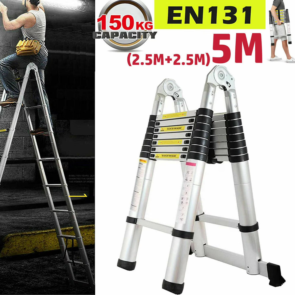 16.5Ft Aluminum Telescoping Ladder, 330lbs Load Capacity S90012