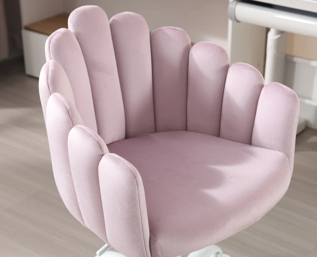 Purple Velvet Adjustable Kids Swivel Chair Y61849