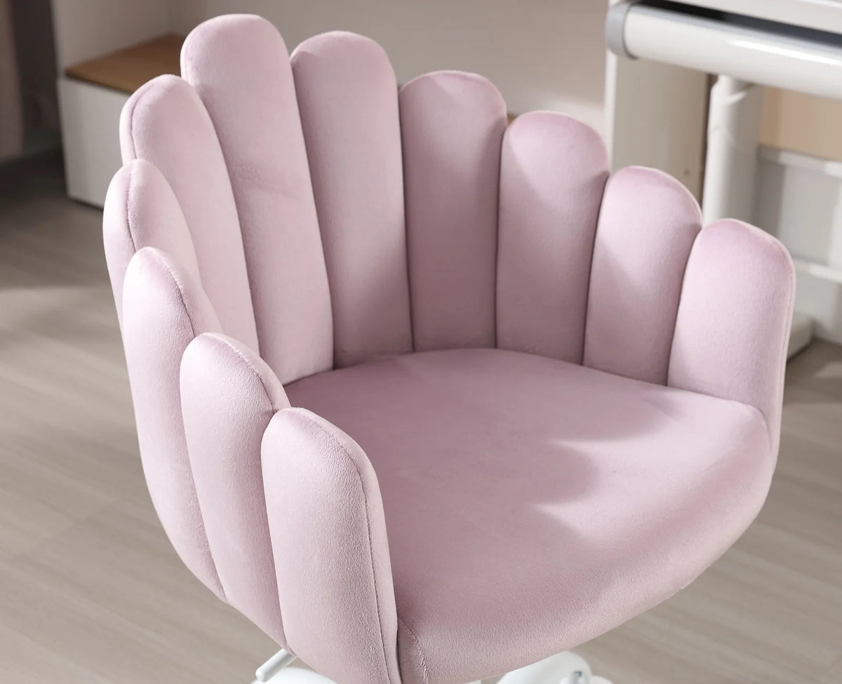 Purple Velvet Adjustable Kids Swivel Chair Y61849