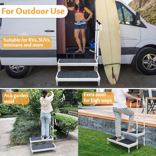 Medical Step Stool with Handle Adjustable Step Platform Y667