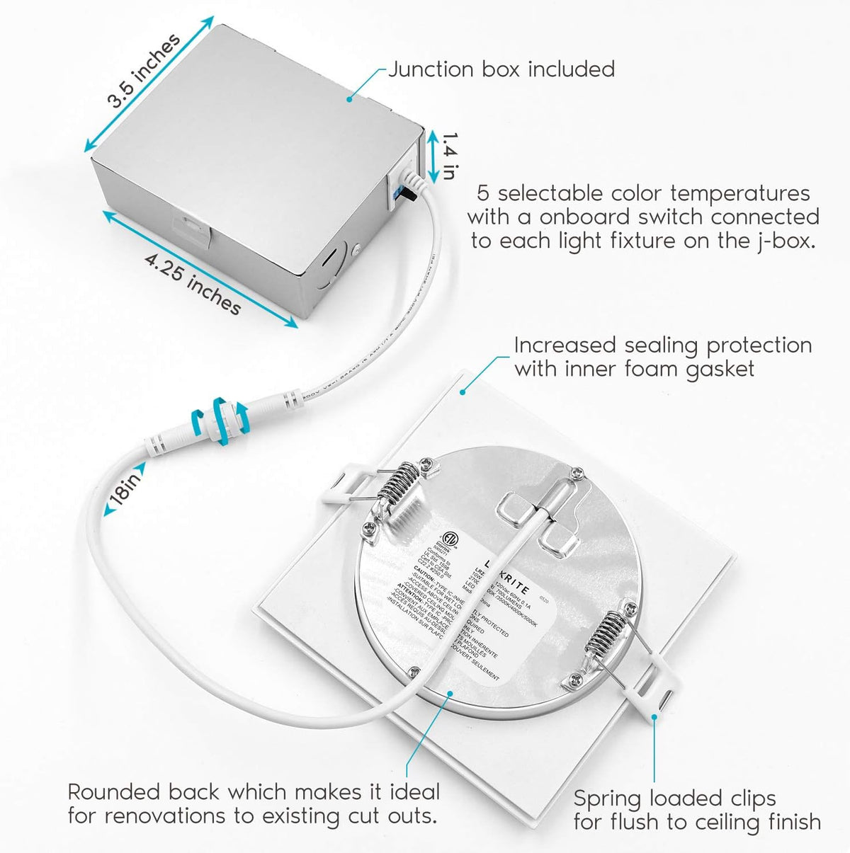 16 Pack 10W Dimmable LED Recessed Lighting N684