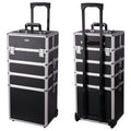 4in1 Rolling Aluminum Makeup Train Case Black H271