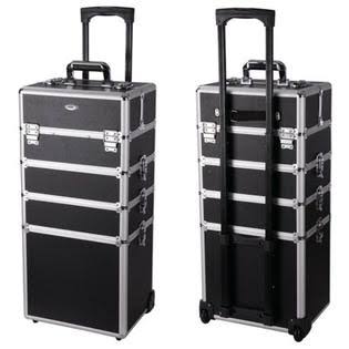4in1 Rolling Aluminum Makeup Train Case Black H271