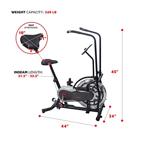 Air Bike Fan Exercise Bike with Digital Monitor and Adjustable Seat H5919