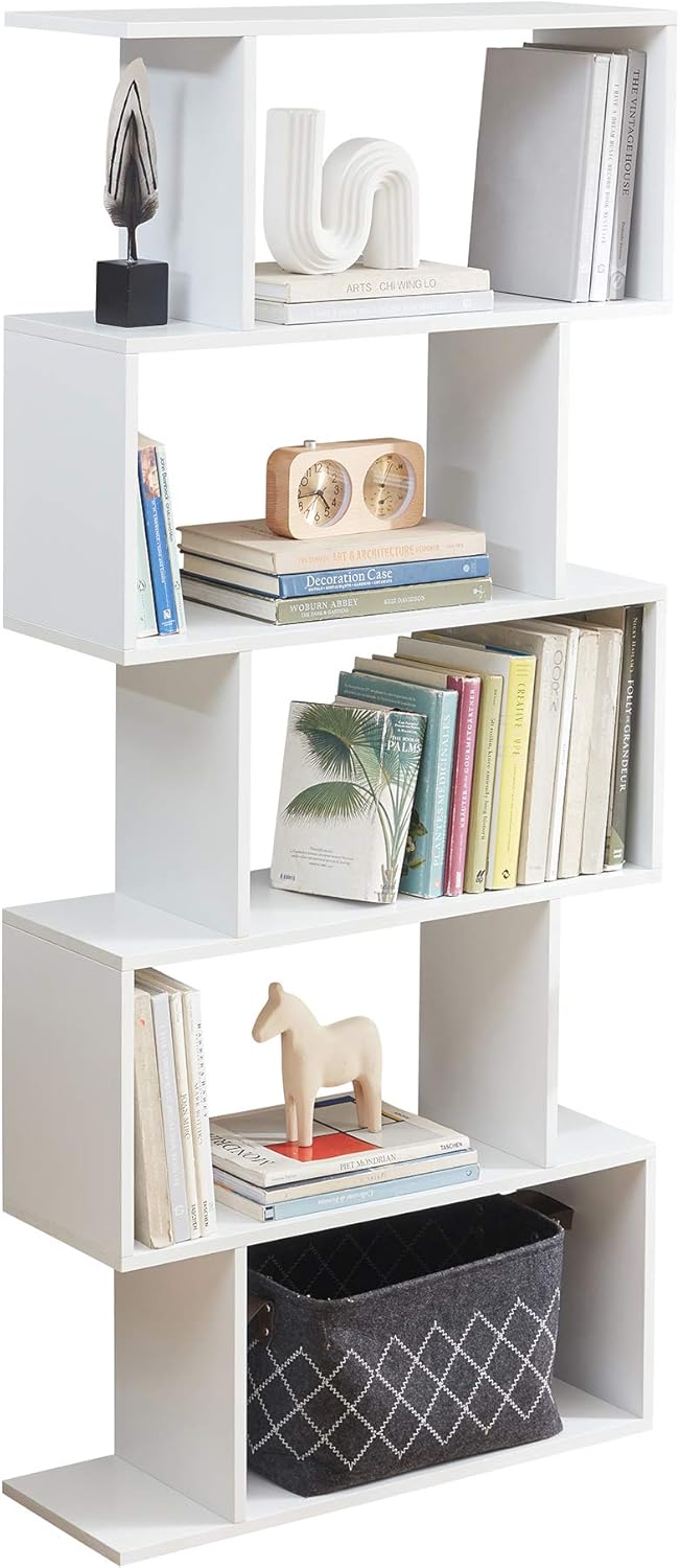 5-Tier Grey Wood Bookshelf L86593