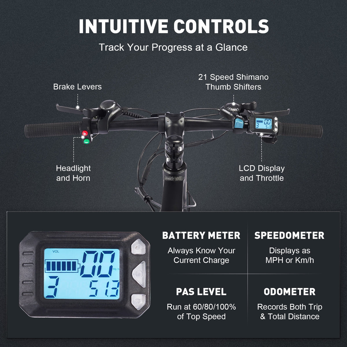 Electric Mountain Bicycle 26" 350W 48V Lithium Battery Black T205227