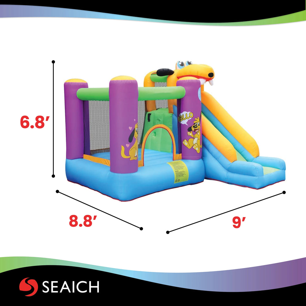 Inflatable Bounce House with Slide and Air Pump A6507