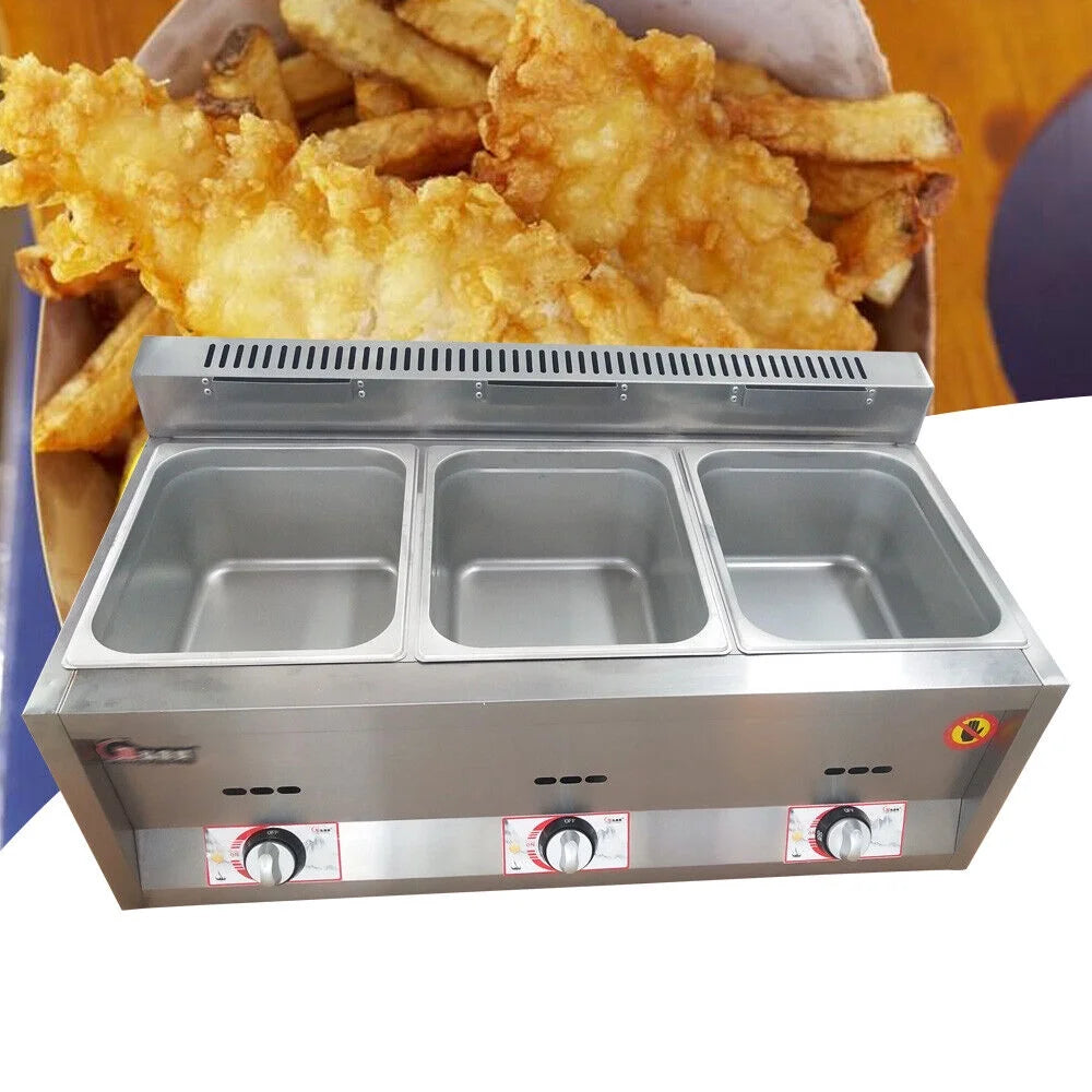 Stainless Steel Commercial Countertop Deep Gas Fryer 12/16L K295
