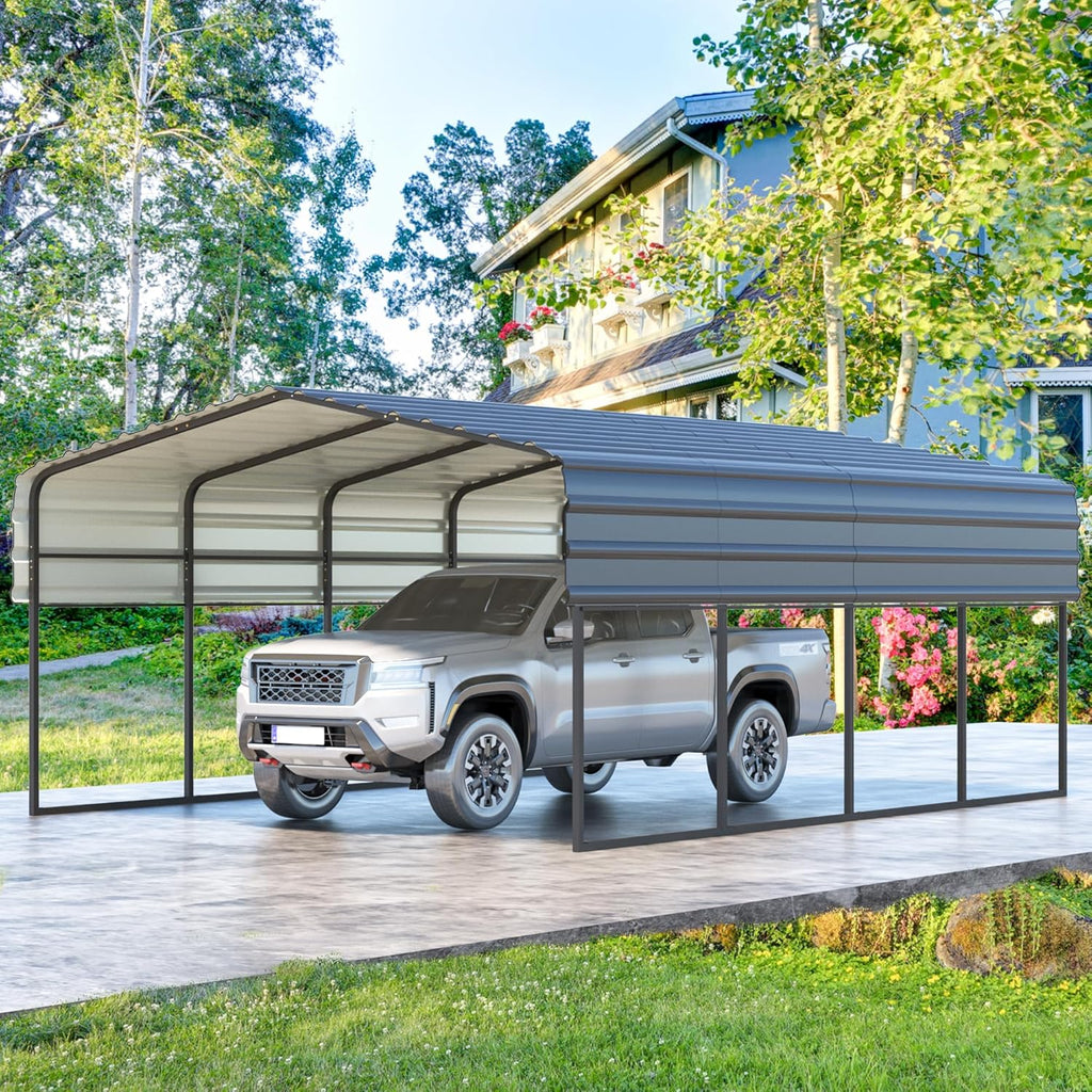 12 x 20 ft Carport with Galvanized Steel Roof R561863