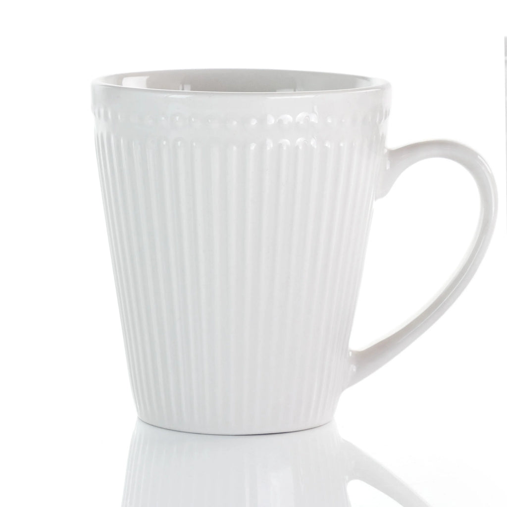 12 Piece Porcelain Mug Set in White H8228