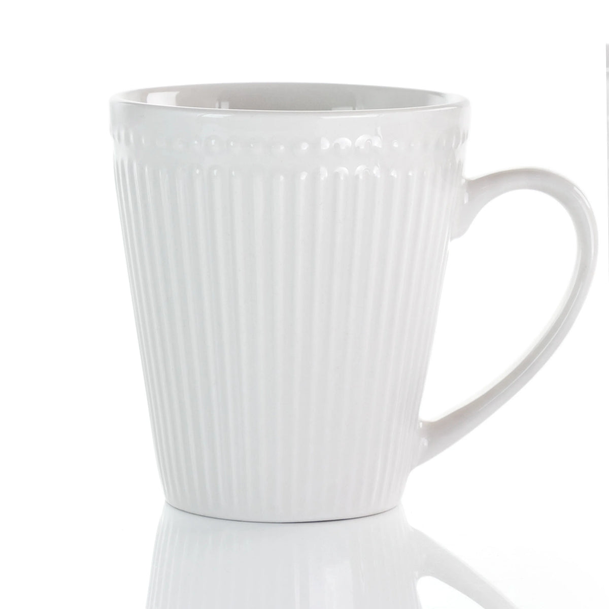 12 Piece Porcelain Mug Set in White H8228