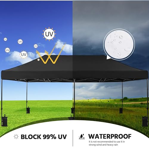 White 10x20 Pop Up Canopy Tent with Wheeled Carry Bag F4249