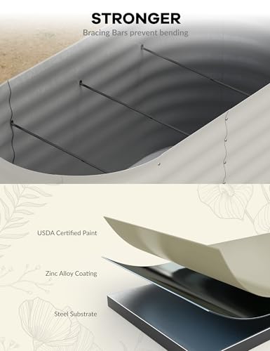 Oval Galvanized Steel Raised Garden Bed S52703