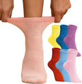 6 Pairs Non-Binding Moisture-Wicking Cotton Ankle Socks O5863