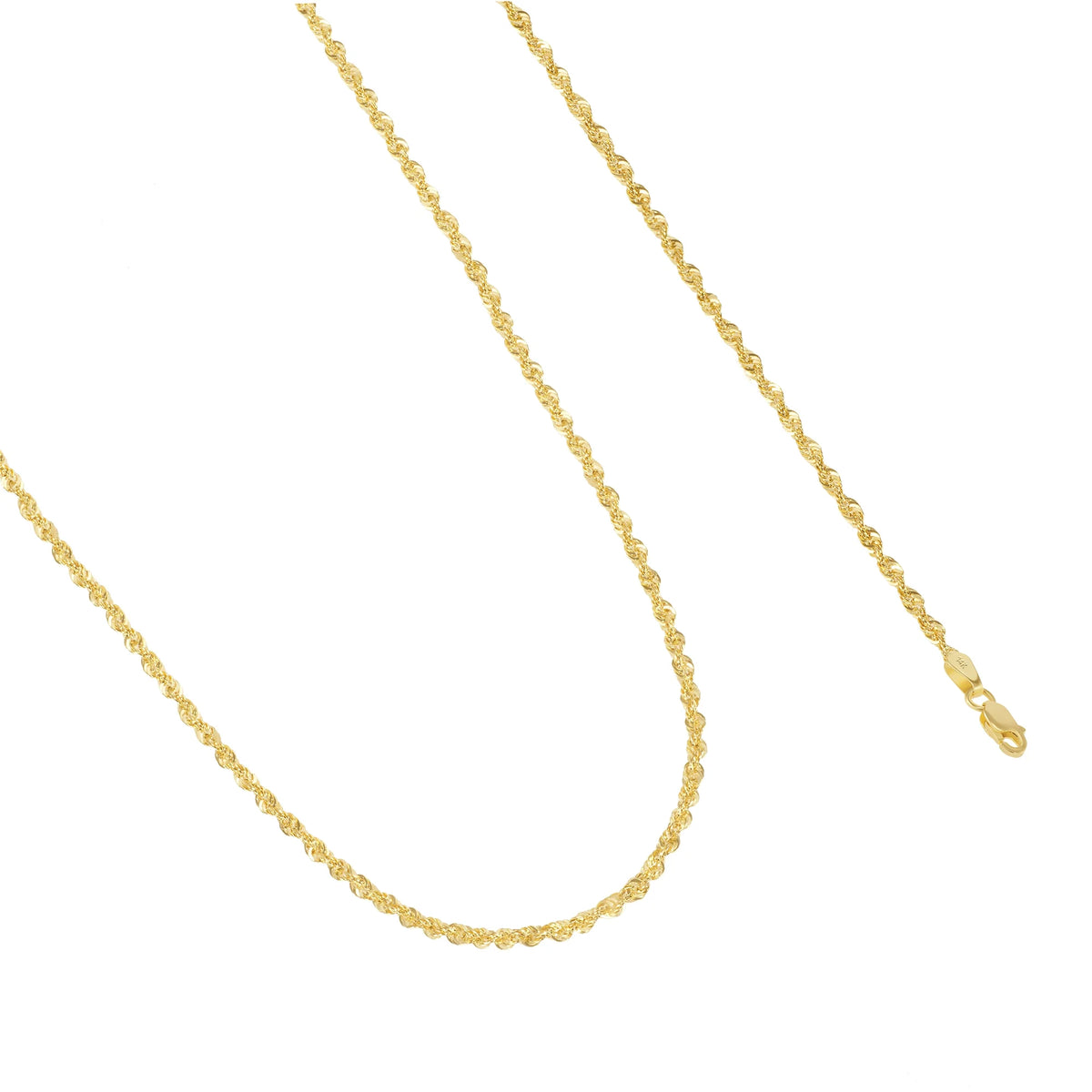 14k Yellow Gold 2.5mm Rope Chain Necklace L193854
