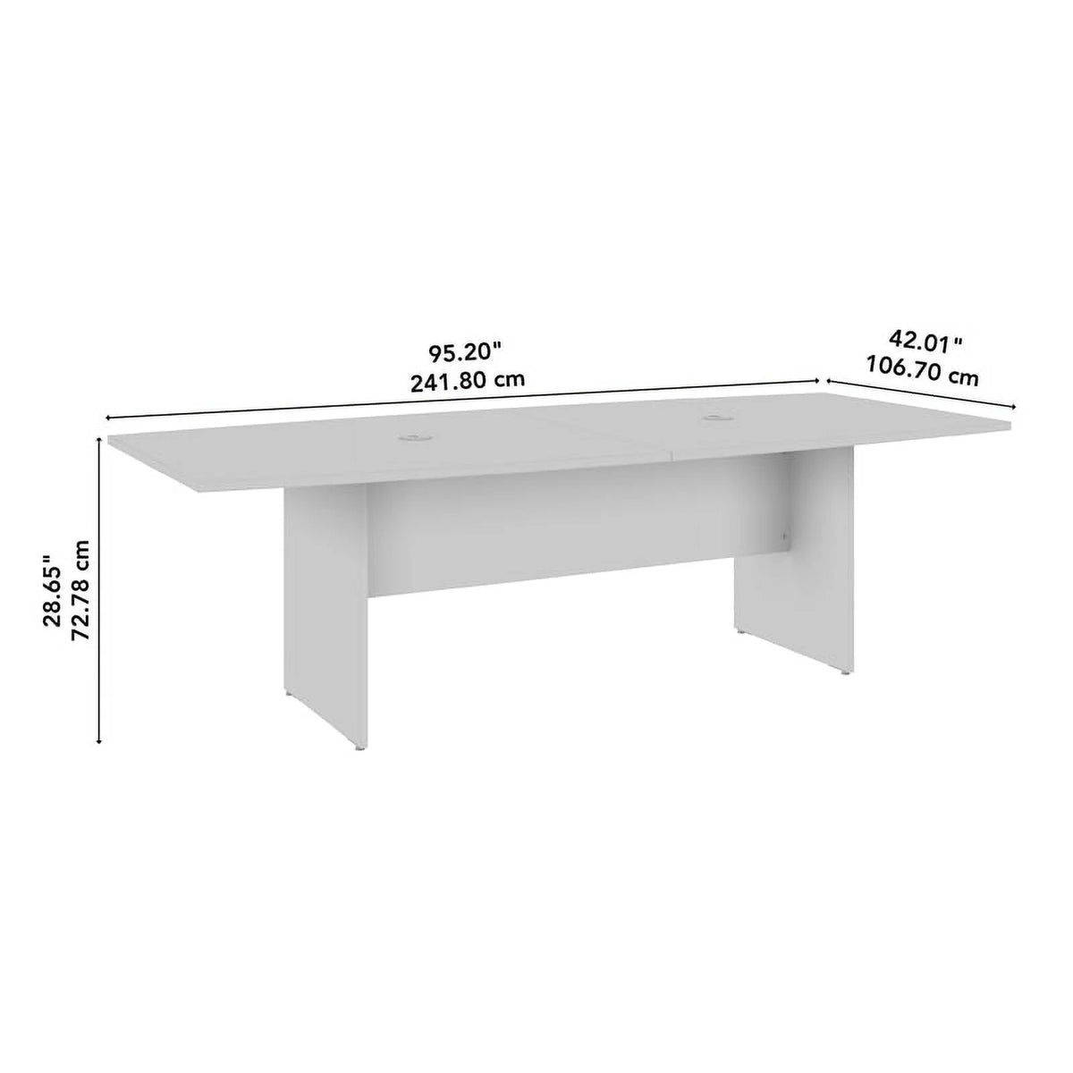 96"W Boat Shaped Engineered Wood Conference Table J7792