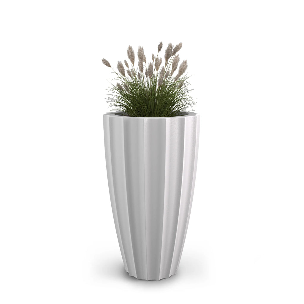 Round White Self-Watering Planter Q573625