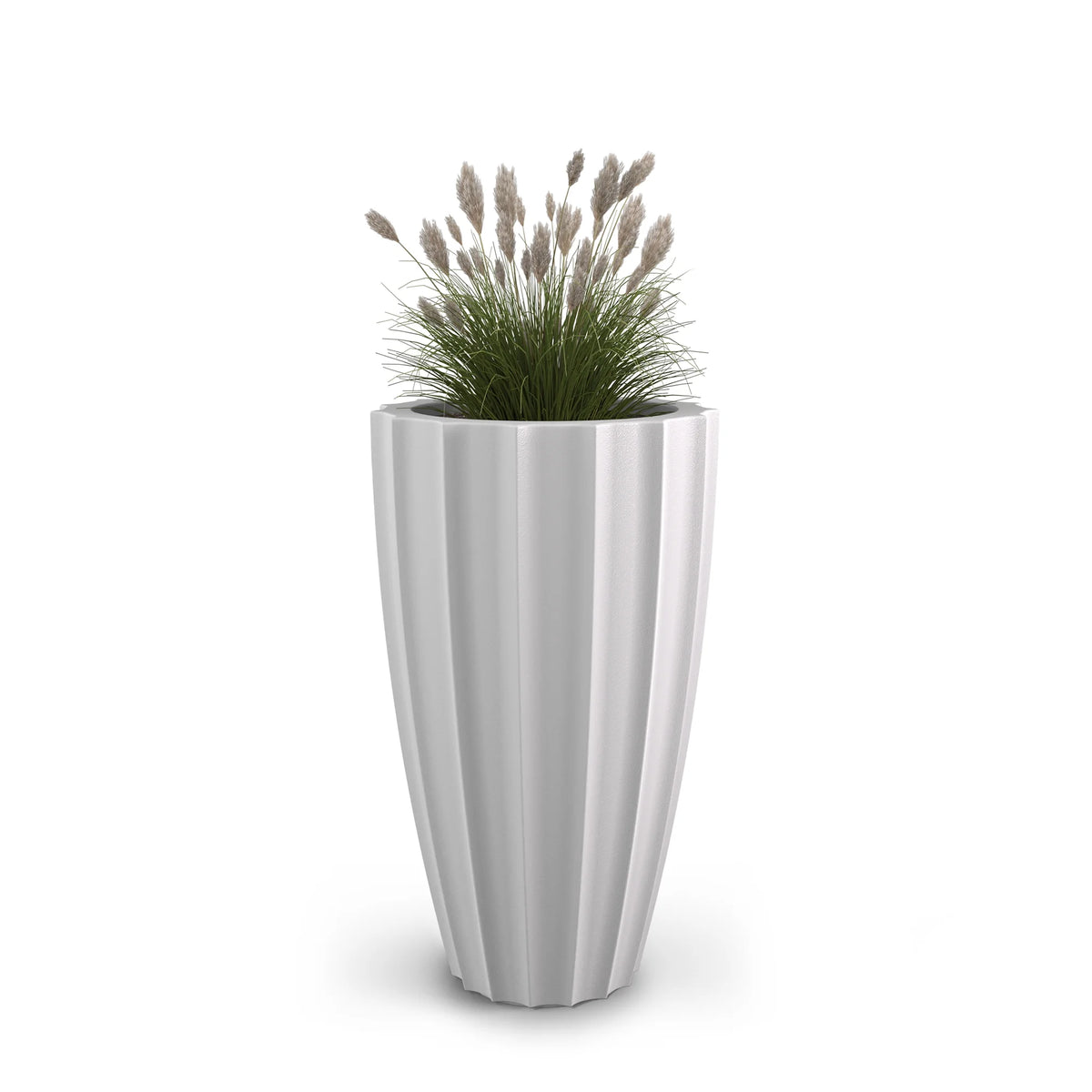 Round White Self-Watering Planter Q573625