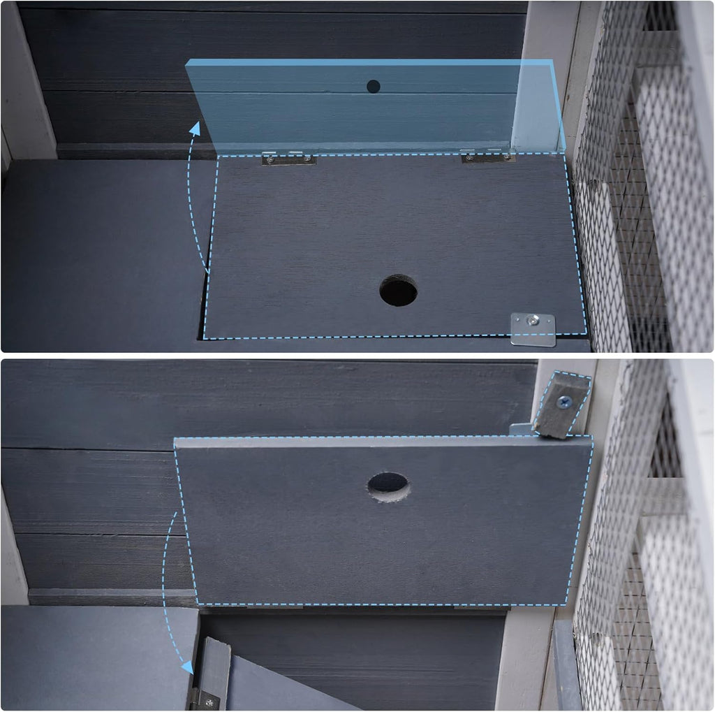 Wooden Guinea Pig Cage with Openable Roofs and Removable Tray C551
