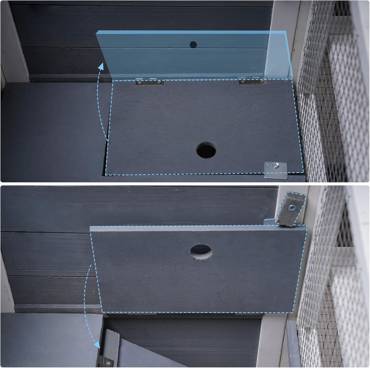 Wooden Guinea Pig Cage with Openable Roofs and Removable Tray C551