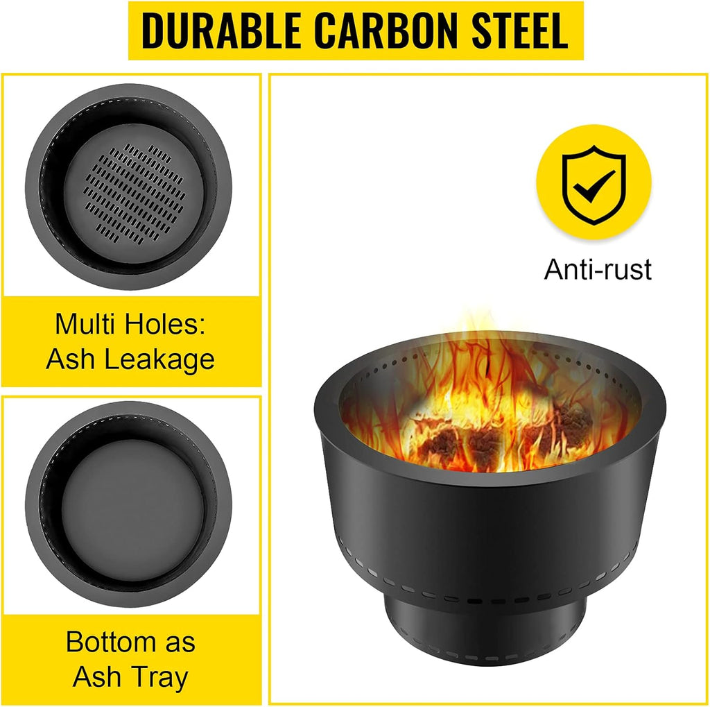 Carbon Steel Smokeless Fire Pit, 13.5 inch Diameter, Portable S824635